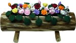 (image for) Assorted Flowers in Log Planter