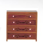 (image for) 4 Drawer Chest Dresser w/ ABC Graphics - Walnut