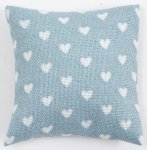 (image for) Throw Pillow - Light Blue w/ Hearts