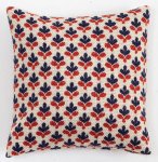 (image for) Throw Pillow - Cream w/ Blue & Red Pattern