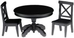 (image for) Round Black Pedestal Table & 2 Chairs