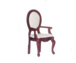 (image for) Ivory Stripe Mirrorback Armchair - Mahogany