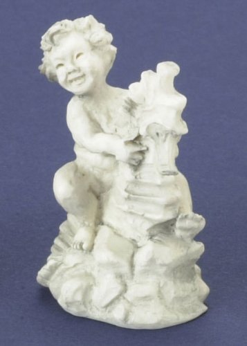 (image for) Boy on a Seahorse Gray Garden Statue