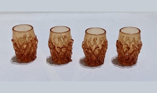 (image for) Cut Glass Tumbler 4pc Amber