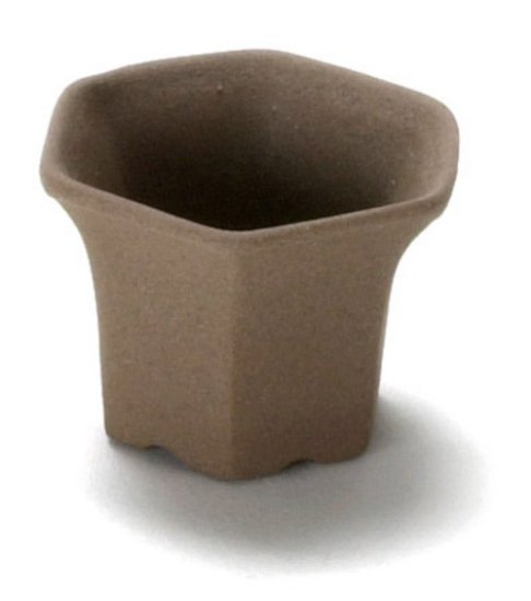 (image for) Large Brown Hexagon Pot 6pc