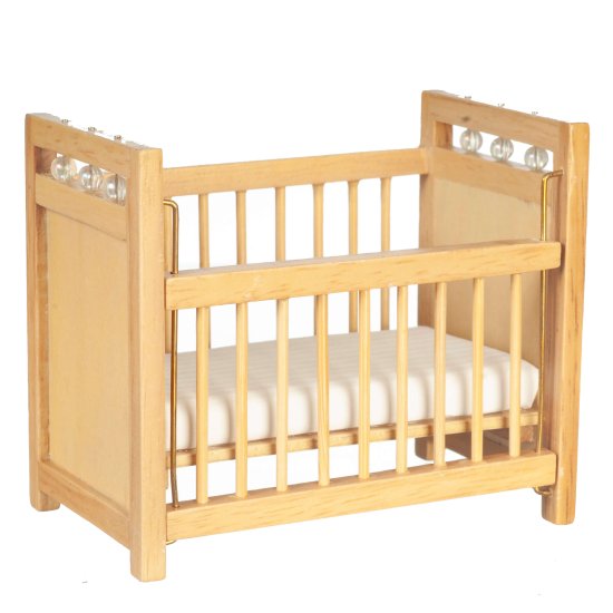 (image for) Oak Slatted Crib w/ Mattress