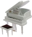 (image for) Baby Grand Piano w/ Stool - White