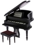 (image for) Baby Grand Piano w/ Stool - Black