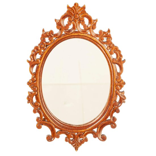 (image for) Carved Empire Oval Mirror - Walnut