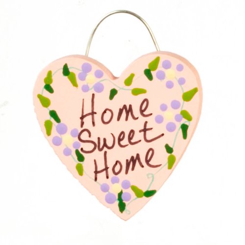 (image for) Home Sweet Home Heart Shaped Sign - Pink