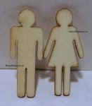 (image for) Pair Wood Veneer Universal Restroom Signs Size 1