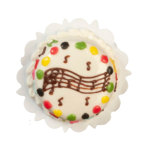 (image for) Music Themed Round Decorated Birthday Cake