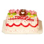 (image for) White Floral Valentine Sheet Cake