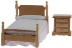 (image for) Bed & Night Stand Set - Oak