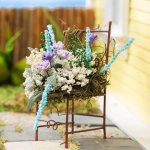 (image for) Iron Chair w/ Purple & White Flowers