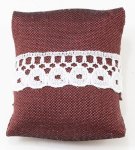 (image for) Burgundy w/ Lace Throw Pillow