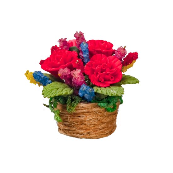 (image for) Red Carnation Arrangement in a Basket