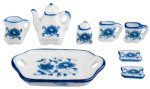 (image for) Blue Floral Tea / Coffee Set 8pc