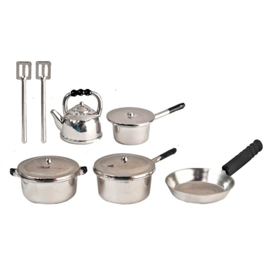 (image for) Metal Cookware Silver 10pc