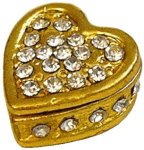 (image for) Jeweled White Diamond Heart Box