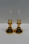 (image for) Candlestick Holder w/ Candles 2pc - Gold