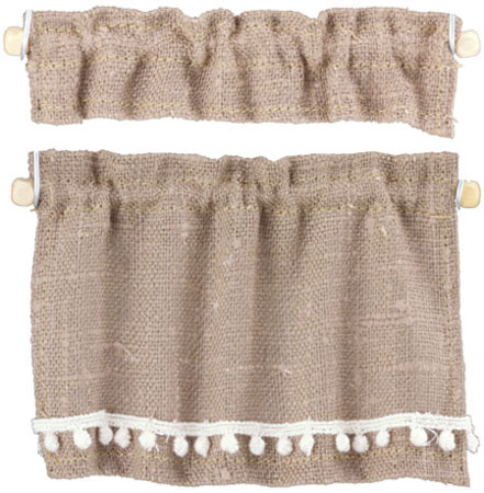 (image for) Burlap Cottage Style Curtains Drapes