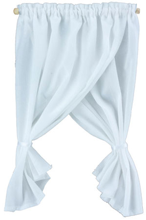 (image for) White Double Swag Tie Back Drapes Curtains