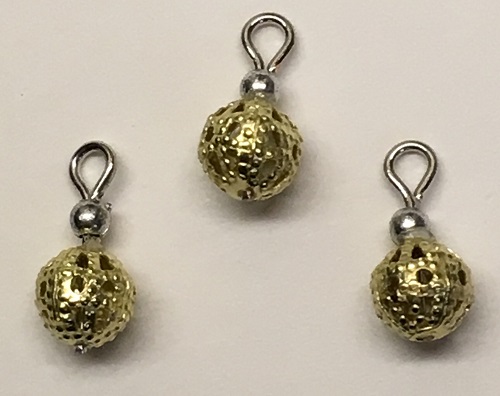 (image for) Gold Filigree Ball Ornament 3pc