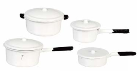 (image for) 8pc White Enamel Cookware