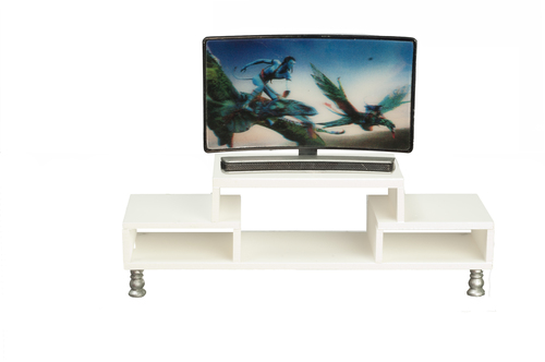 (image for) Curved Modern TV & White Console