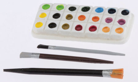 (image for) Artists Paint Palette Set w/ 3 Brushes