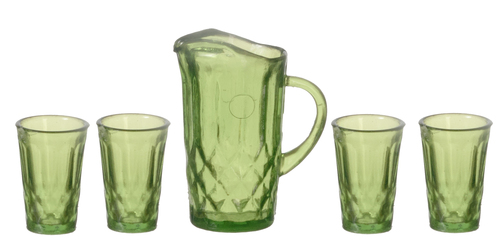 (image for) Emerald Pitcher With 4 Glasses