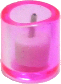 (image for) White Candle in Pink Candle Holder