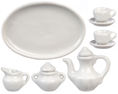 (image for) Ceramic Tea Set White 9pc