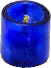 (image for) White Candle in Blue Candle Holder