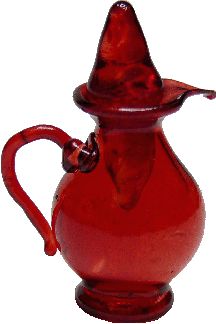 (image for) Red Glass Cruet with Stopper