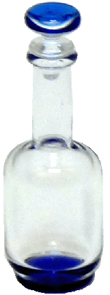 (image for) Blue Trim Glass Bottle w/Top