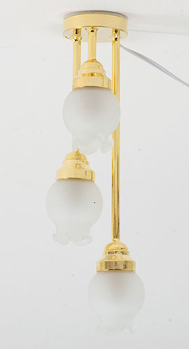 (image for) 12v 3 Ceiling Light With Frosted Floral Shades