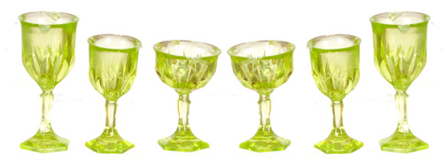 (image for) Green Cut Stemware 6pcs