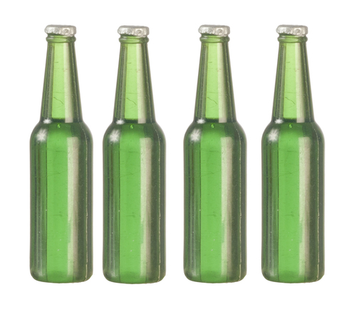 (image for) Green Beer Bottles Plastic 4pc