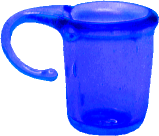 (image for) Blue Glass Cup w/ Handle