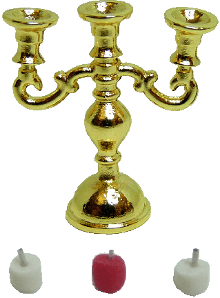 (image for) Gold Candelabra with Candles Style 2