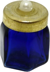 (image for) 6-Sided Blue Jar with Gold Lid