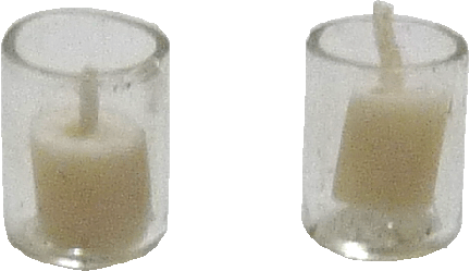 (image for) 1/2in Scale White Votive Candle in Glass Holder 2pc