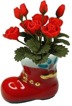 (image for) Red Roses in Santa Boot 12pc