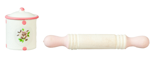 (image for) Pink Canister & Rolling Pin Set