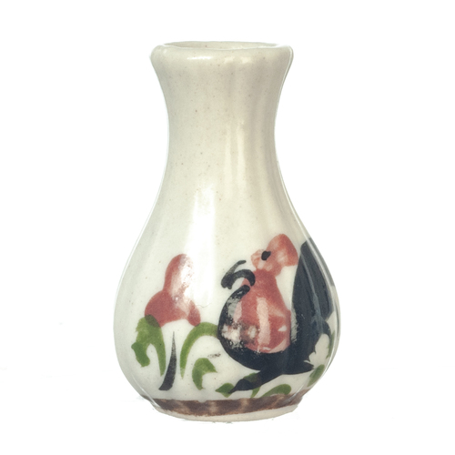 (image for) Ceramic Long Neck Vase Chicken Design