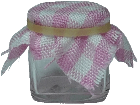 (image for) Square Glass Canning Jar w/ Gingham Top