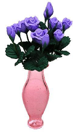 (image for) Purple Roses in Pink Classic Vase 12pc