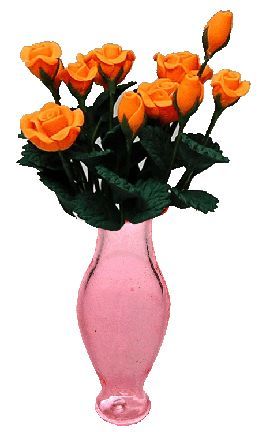 (image for) Apricot Roses in Pink Classic Vase 12pc